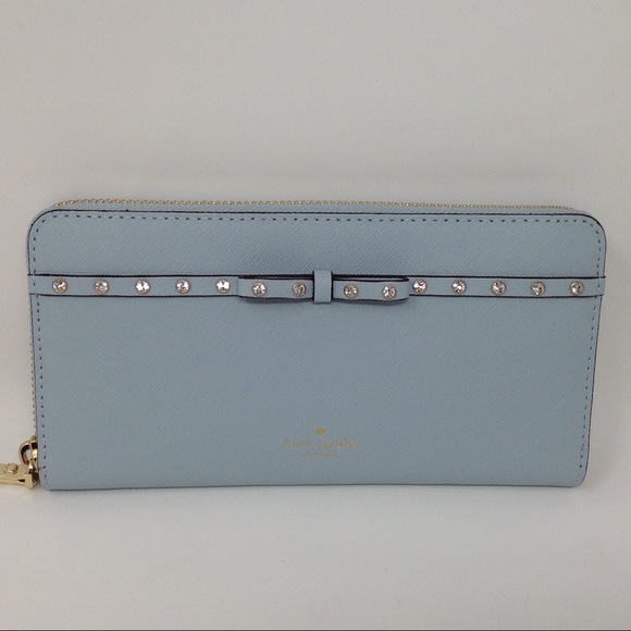 Kate Spade Elliott St Lacey shimmer blue wallet - Picture 3 of 8